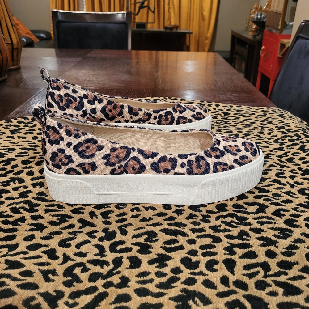 Jessica SIMPSON Leopard Print Women's Platform Shoes with White Soles - Picture 3 of 5